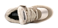 Sneaker ANDIA FORA Lea Fur Nabuk Stone