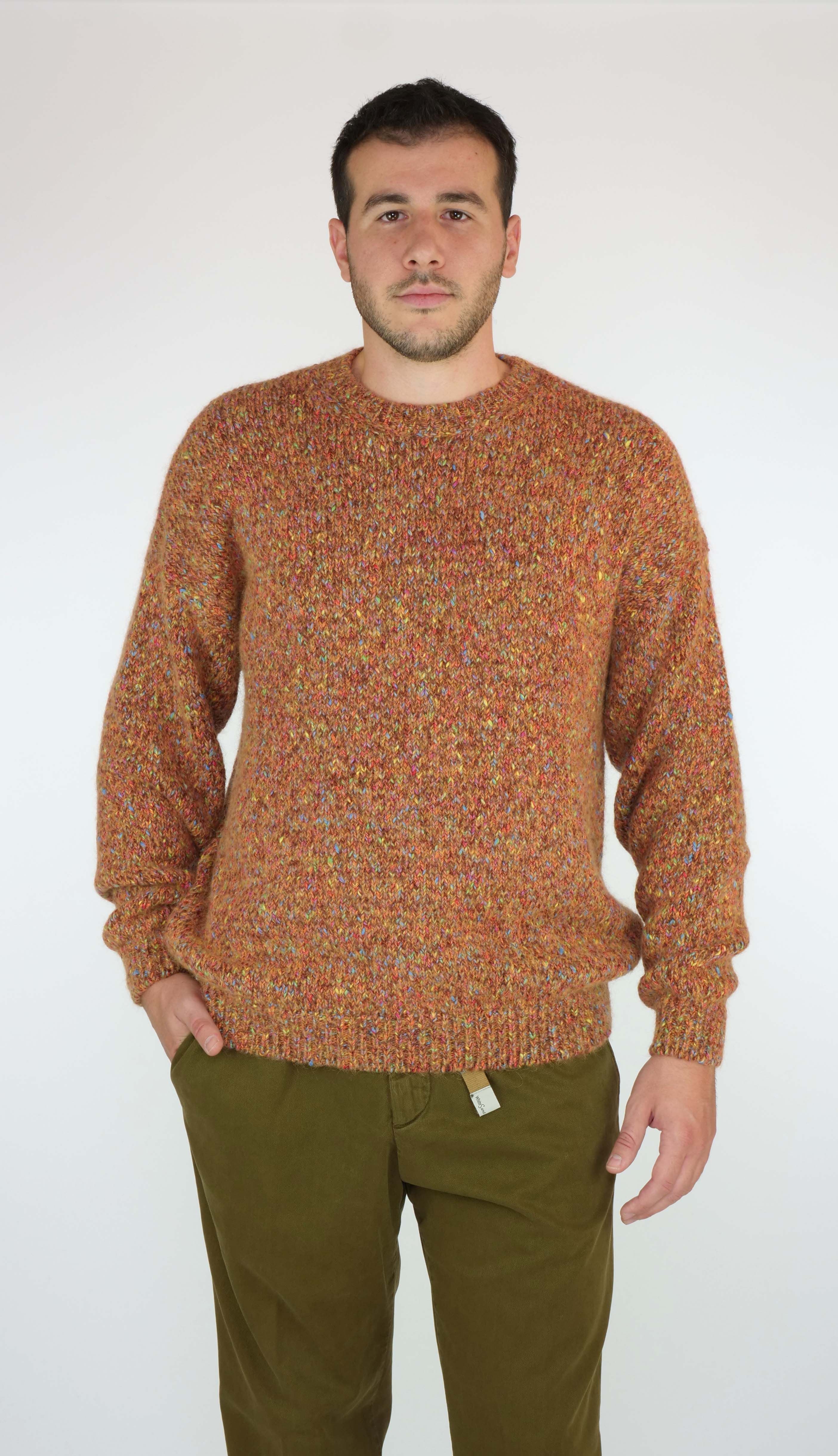 Maglione girocollo SCAGLIONE Heavy Tweed ULW050 - Carrot - Sergio Fabbri