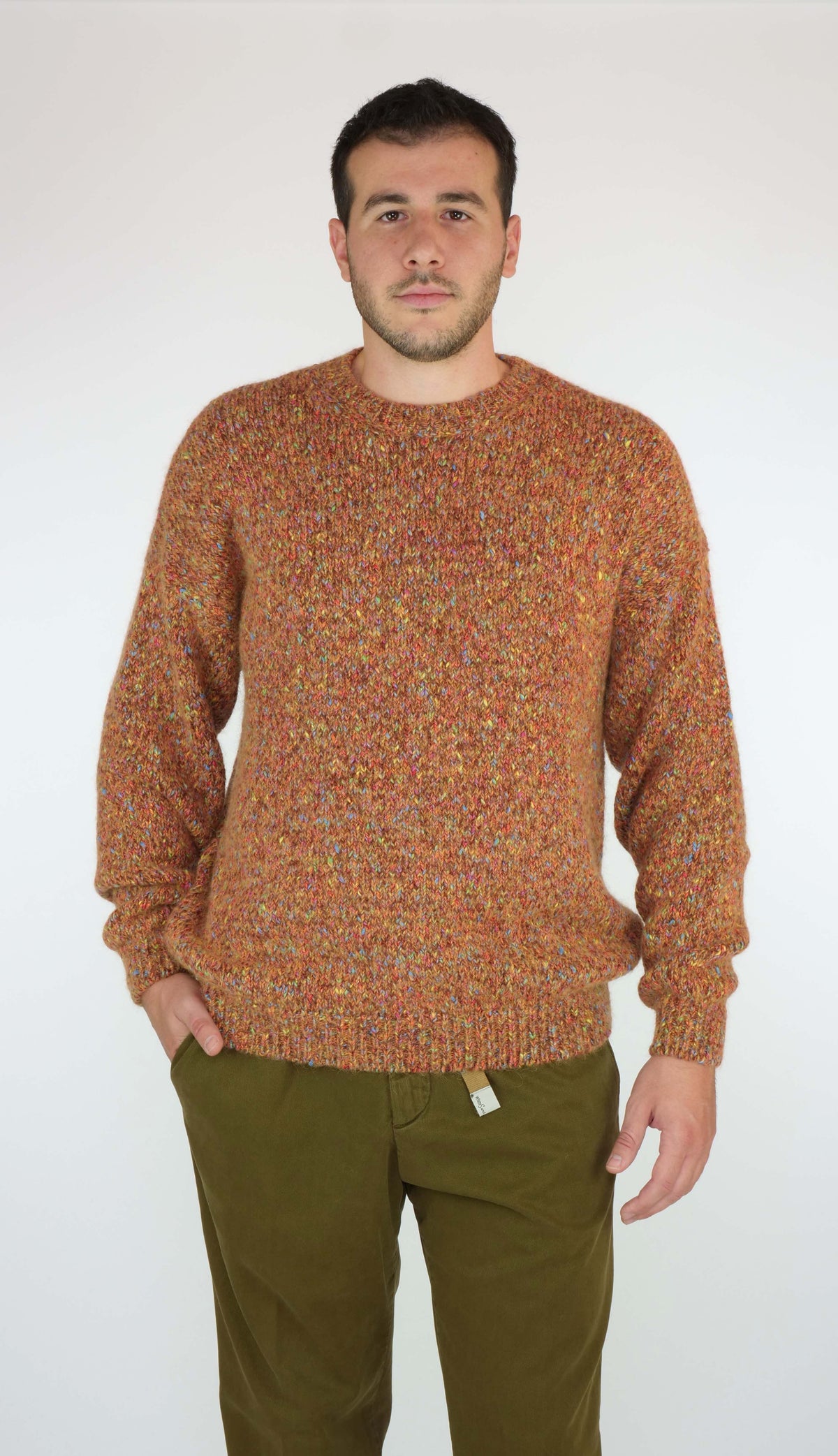 Maglione girocollo SCAGLIONE Heavy Tweed ULW050 - Carrot - Sergio Fabbri