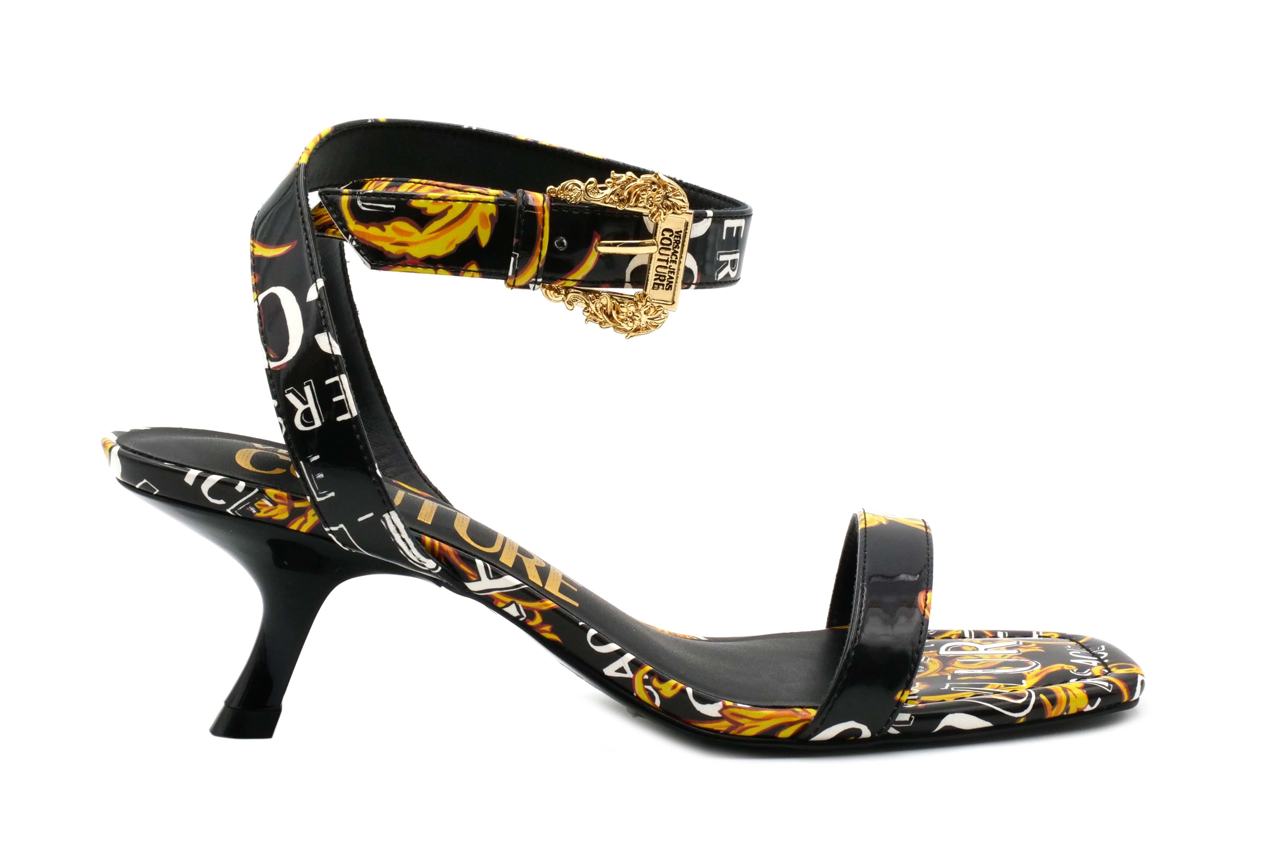 Sandalo VERSACE JEANS COUTURE Fiona Printed S40 - Black/Gold - Sergio Fabbri