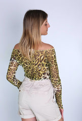 MAGLIA OF SHOULDER TULLE F/LEO SO ALLURE V4012 - LEMON