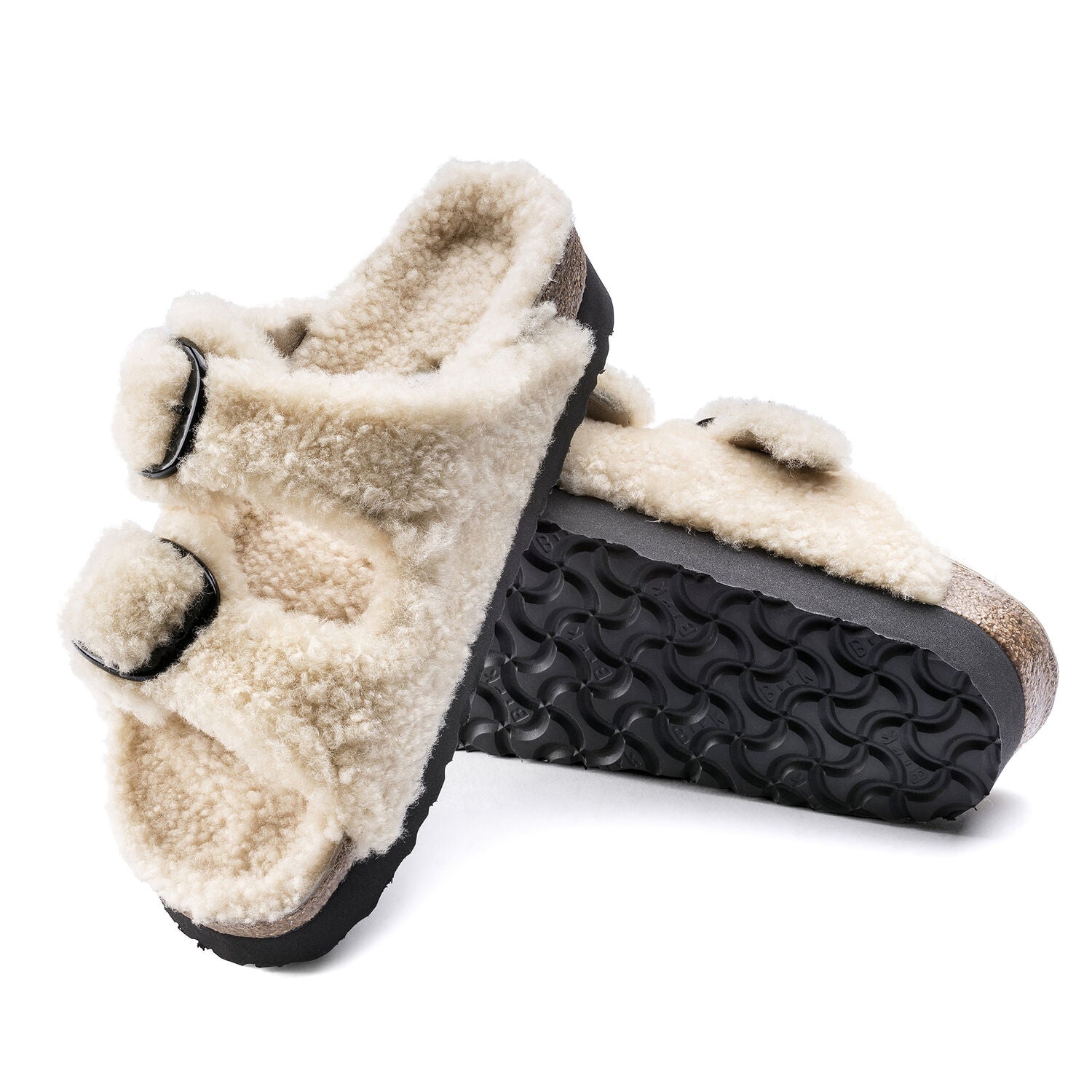 Ciabatta PAPILLIO Ariziona Big Buckle Fur Teddy Eggshell 1017642 - Sergio Fabbri