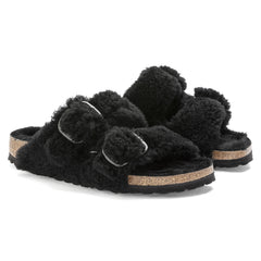 Ciabatta BIRKENSTOCK Arizona Big Buckle Shearling Teddy 1023105 Black - Sergio Fabbri