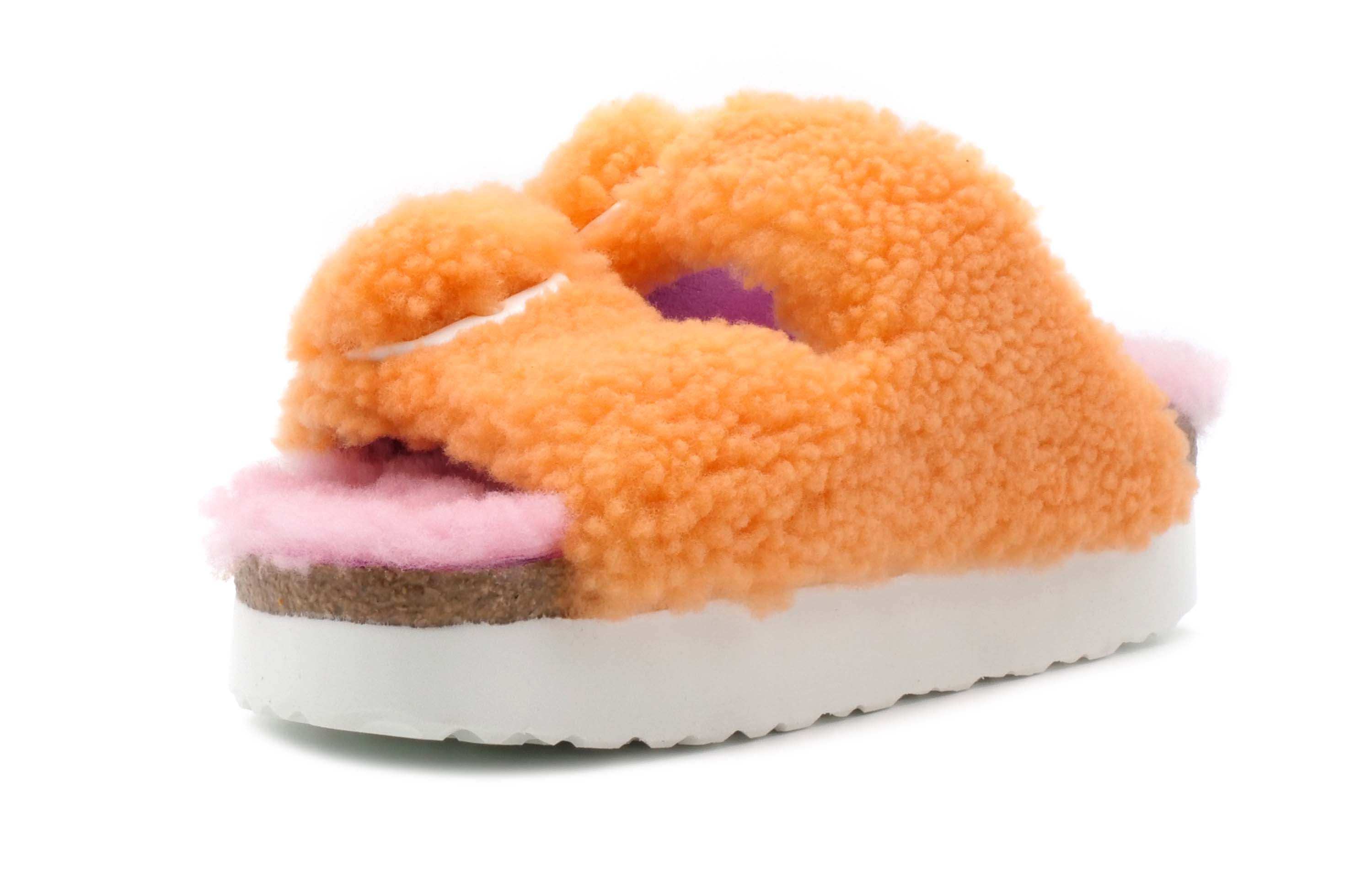 Ciabatta PAPILLIO Ariziona Big Buckle Shearling Papaya/Candy Pink 1025276 - Sergio Fabbri