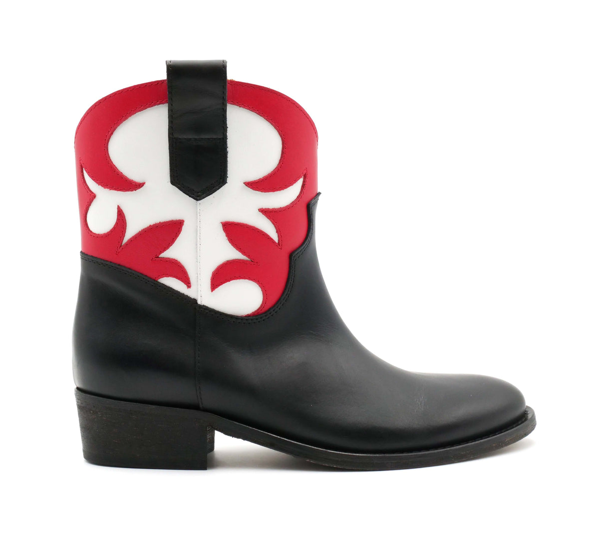 Texano basso VIA ROMA 15 3942 Nero/Rosso