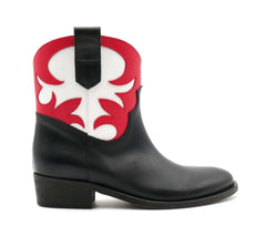 Texano basso VIA ROMA 15 3942 Nero/Rosso
