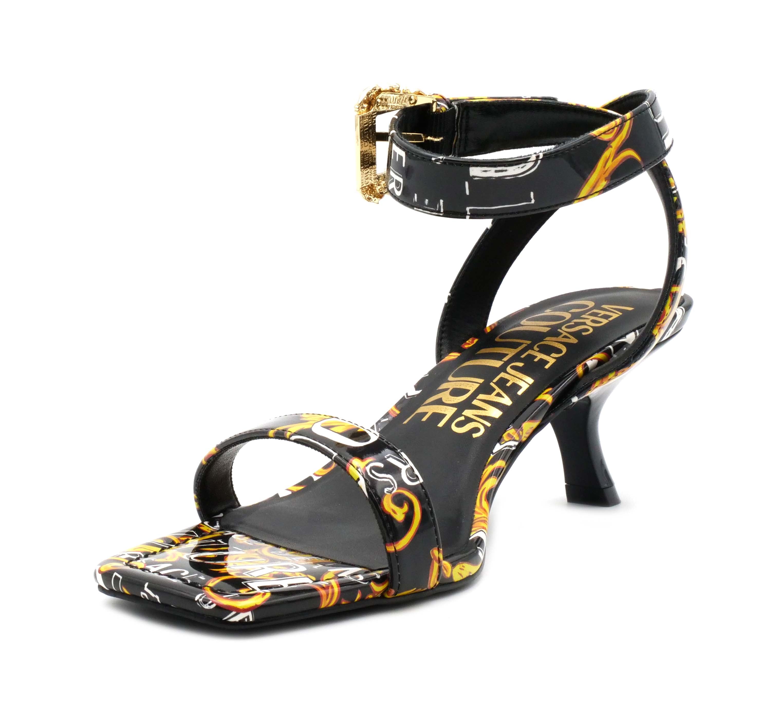 Sandalo VERSACE JEANS COUTURE Fiona Printed S40 - Black/Gold - Sergio Fabbri