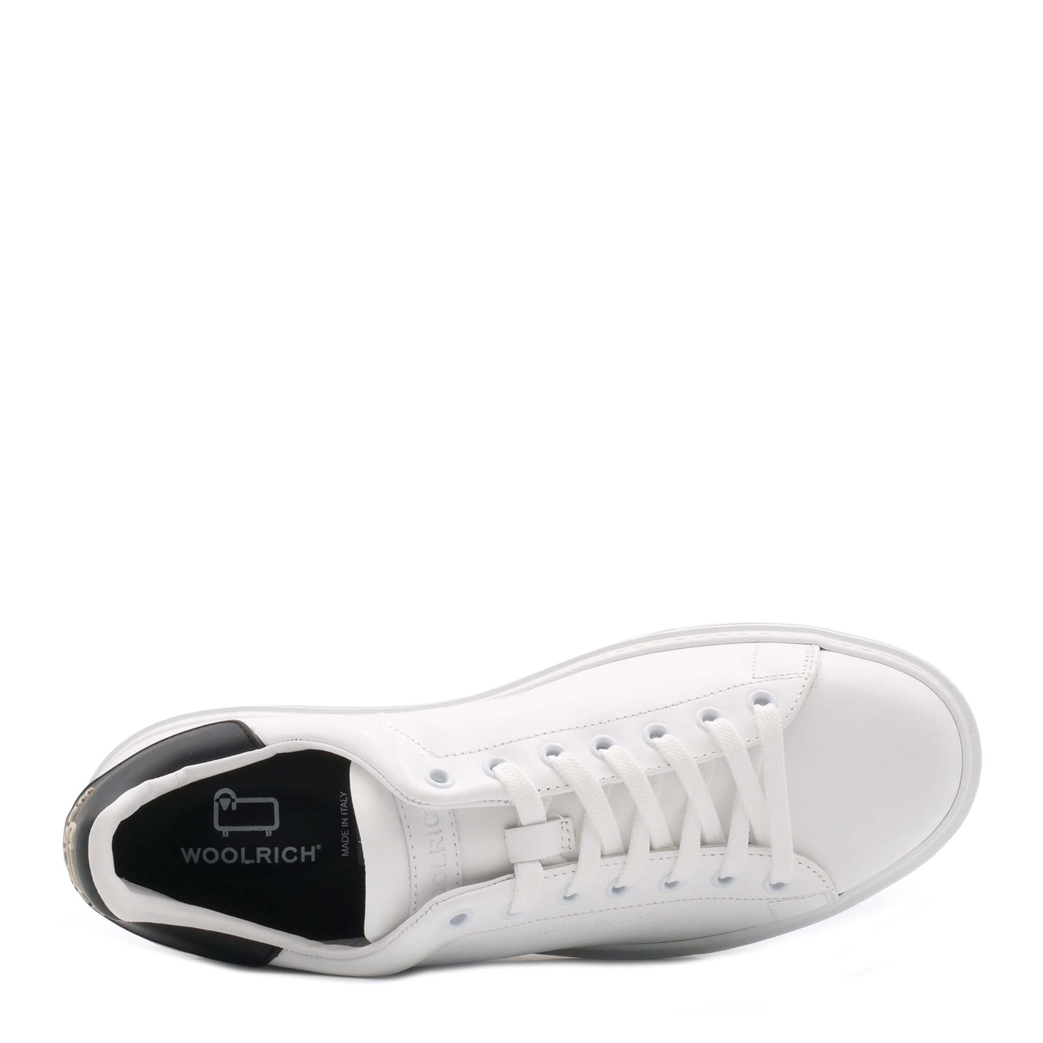 Sneaker WOOLRICH CLASSIC COURT Calf-PVC - Bianco/Nero