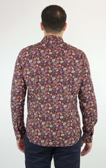 Camicia ROSSO MALASPINO Dirck 00 Washed - 40 Viola/Fiori - Sergio Fabbri